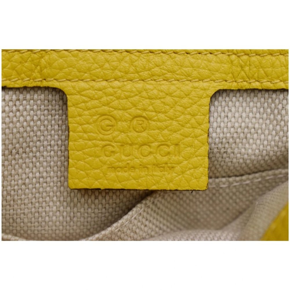 Gucci Soho Chain Flap Yellow Leather Shoulder Bag - Picture 11 of 12